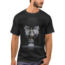 Mörk Fallen Ängla Staty\Gotisk Katedral T-Shirt
