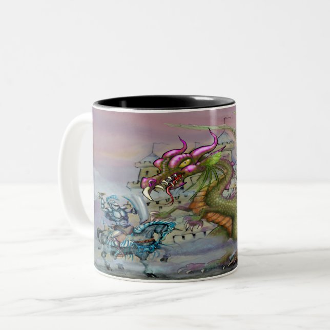 Mörk Fantasy Art 2-tonkaffe Mugg (Framsida vänster)