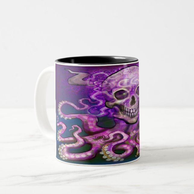 Mörk Fantasy Art 2-tonkaffe Mugg (Framsida vänster)