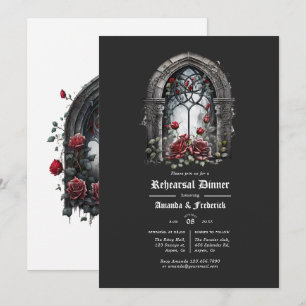 Mörk Fantasy Borgen Fönster Gothic Övningsmiddag Inbjudningar