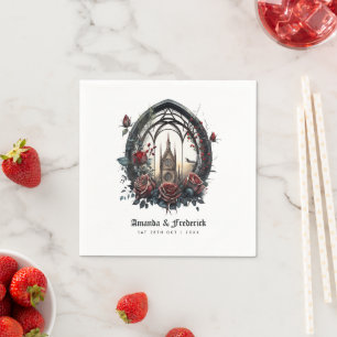 Mörk Fantasy Borgen Fönster Gotisk Bröllop Pappersservett