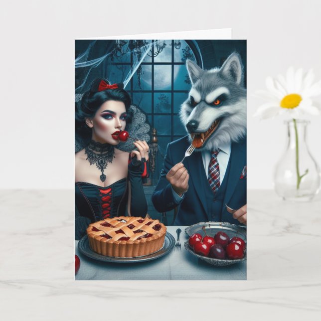 Mörk Fantasy Collision Birthday Kort (Liten växt)