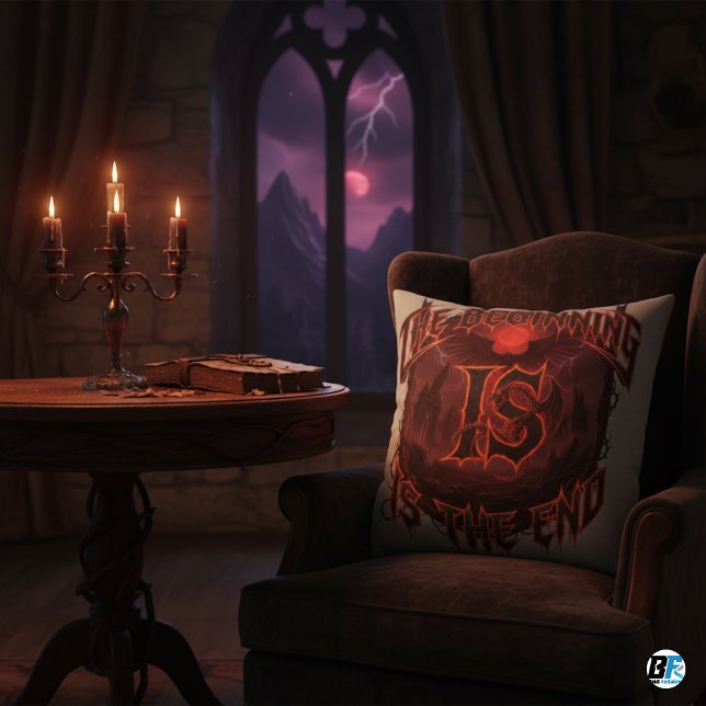 Mörk Fantasy Drakon " Början är slutet" Kudde (Skapare uppladdad)