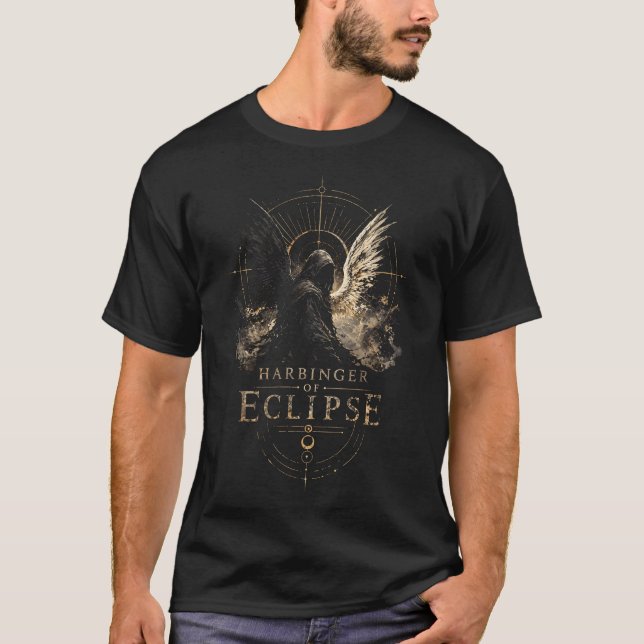 Mörk Fantasy Eclipse Grafisk T-Shirt (Framsida)