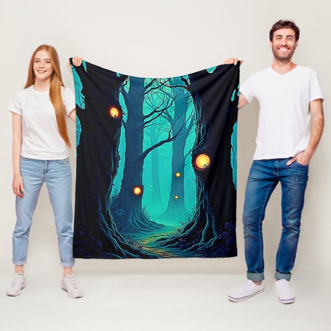 Mörk Fantasy Forest My Fleecefilt (På plats)