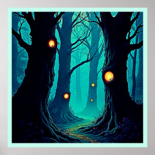 Mörk Fantasy Forest My Poster