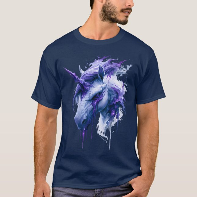 Mörk Fantasy Galaxy Enhörning Tröja (Framsida)