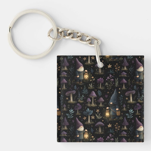 Mörk Fantasy Gnome och Mushroom Mönster (Framsidan)
