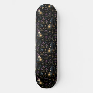 Mörk Fantasy Gnome och Mushroom Mönster Mini Skateboard Bräda 18,5 Cm