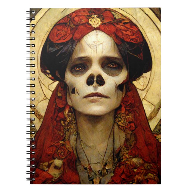 Mörk Fantasy Gothic Skull Woman 3 Anteckningsbok (Framsidan)