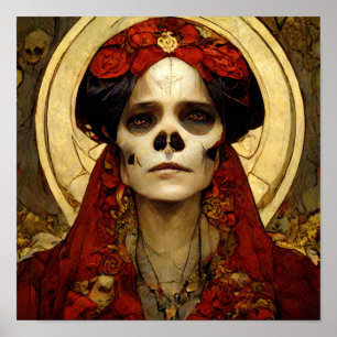 Mörk Fantasy Gothic Skull Woman 3 Poster