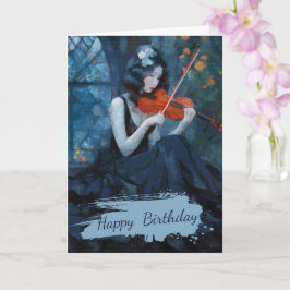 Mörk Fantasy Gothic Violinist i Moonlit Garden Kort