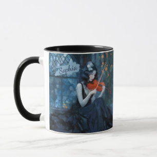 Mörk Fantasy Gothic Violinist i Moonlit Garden Mugg