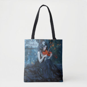Mörk Fantasy Gothic Violinist i Moonlit Garden Tygkasse