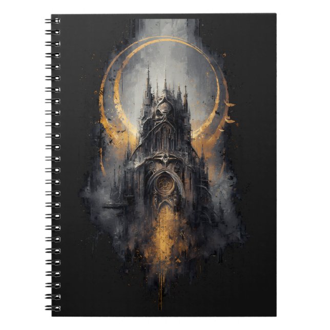 Mörk Fantasy Gotisk Arkitektur Journal Anteckningsbok (Framsidan)