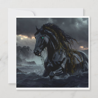 Mörk Fantasy Häst Klistermärke – Storm Stallion Go Inbjudningar