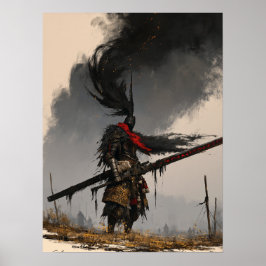 Mörk Fantasy Krigare med Stort Svärd Poster