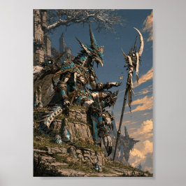 Mörk Fantasy Mystisk Schaman Varelse med Fjäril Poster
