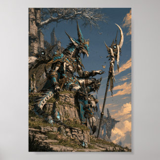 Mörk Fantasy Mystisk Schaman Varelse med Fjäril Poster