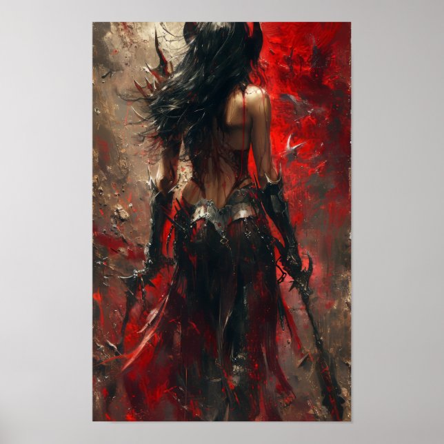 Mörk Fantasy Necromancer Poster med Mystic Weapon (Framsidan)
