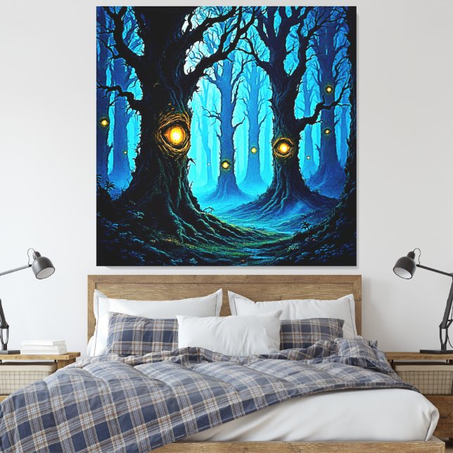 Mörk Fantasy Ögonträdsdesign Canvastryck (Insitu (sovrum))