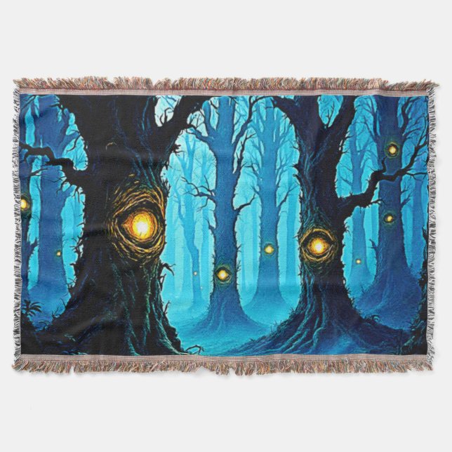 Mörk Fantasy Ögonträdsdesign Filt (Framsidan)