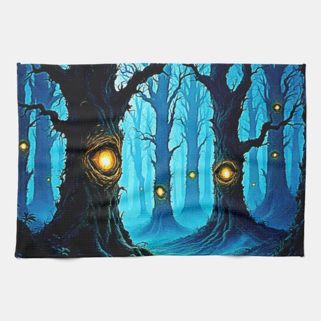 Mörk Fantasy Ögonträdsdesign Kökshandduk (Horisontell)