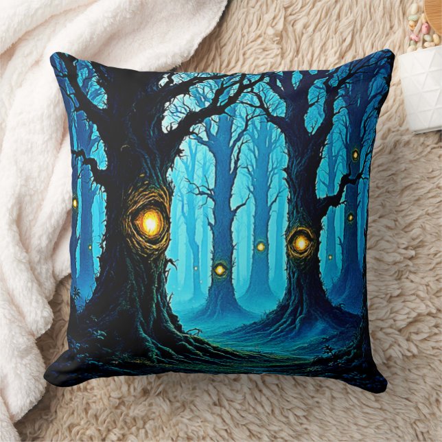 Mörk Fantasy Ögonträdsdesign Kudde (Filt)