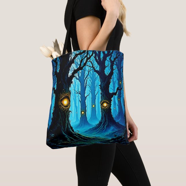 Mörk Fantasy Ögonträdsdesign Tygkasse (Närbild)