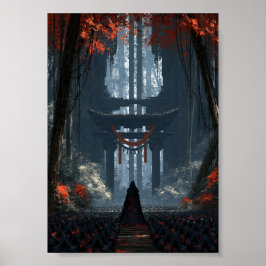 Mörk Fantasy Resande med Huva Närmar sig Forntida Poster