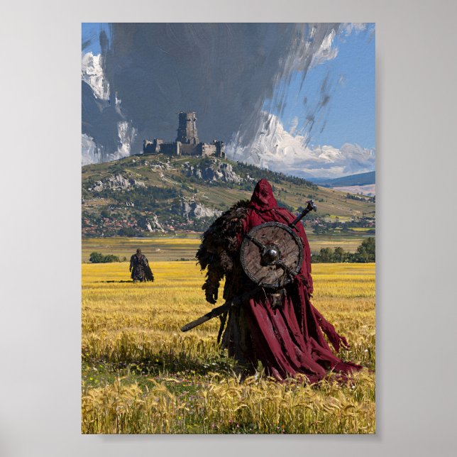 Mörk Fantasy Rödkapad Resenär Poster (Framsidan)