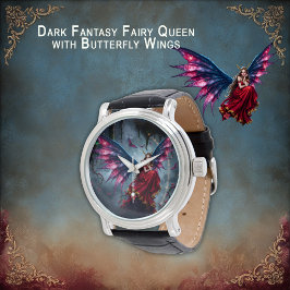 Mörk Fantasy Sagodrottning med Fjärilsvingar Armbandsur