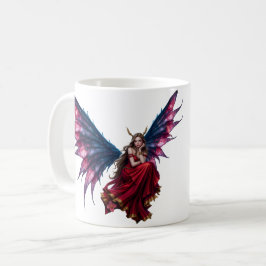 Mörk Fantasy Sagodrottning med Fjärilsvingar Kaffemugg
