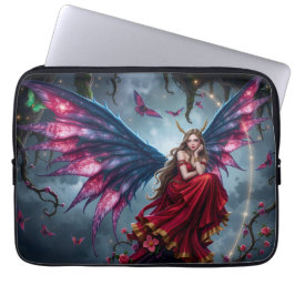Mörk Fantasy Sagodrottning med Fjärilsvingar Laptop Fodral