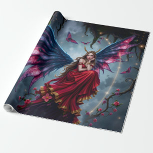 Mörk Fantasy Sagodrottning med Fjärilsvingar Presentpapper