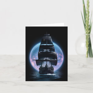 Mörk Fantasy Sailing Frakt Bon Voyage Card Helgkort