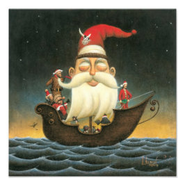 Mörk Fantasy Santa Pirat Canvas Art Fototryck
