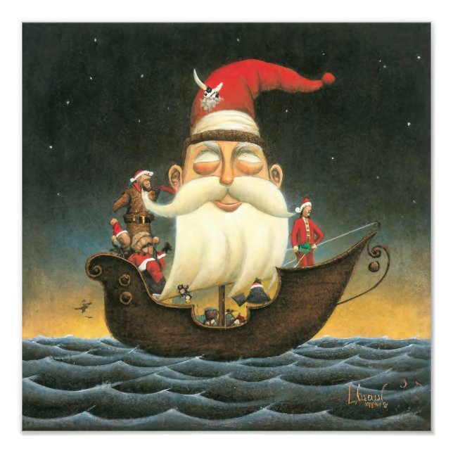 Mörk Fantasy Santa Pirat Canvas Art Fototryck (Framsidan)