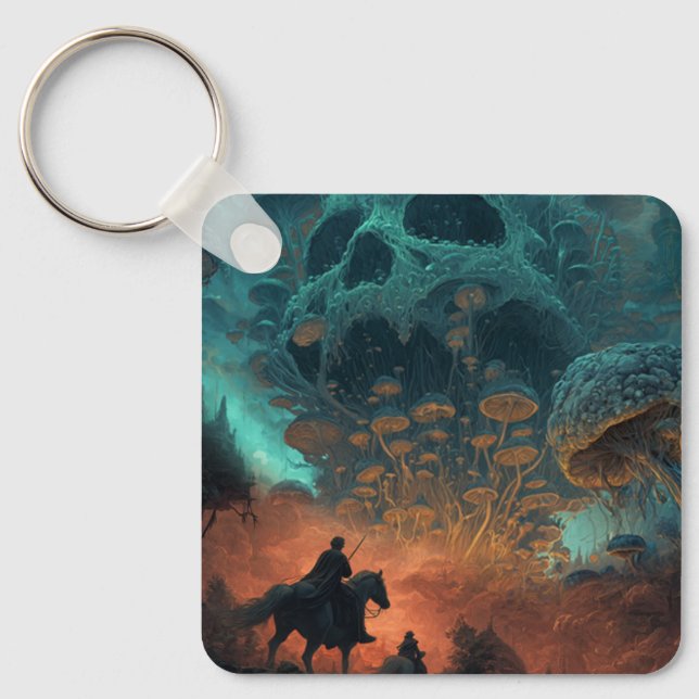 Mörk Fantasy Skog Nyckelring (Framsida)