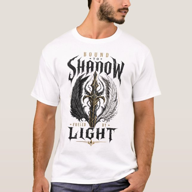 Mörk Fantasy Skugga och Ljus Grafik T Shirt (Framsida)