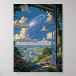 Mörk Fantasy Surreal Stuga Under Poster