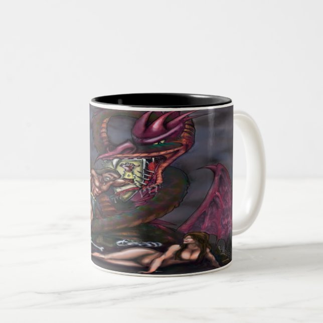 Mörk Fantasykonst Tvåtons Kaffemugg (Framsida höger)