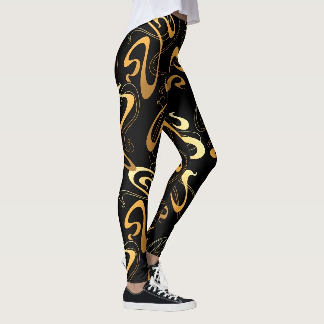 Mörk Färgbeläggning av Abstrakt Leggings (Höger)