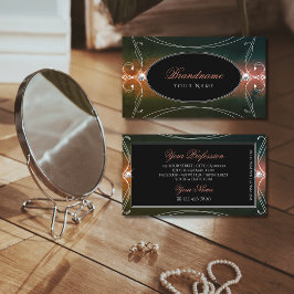 Mörk Färgfyllda orange mousserande diamanter Ornam Visitkort