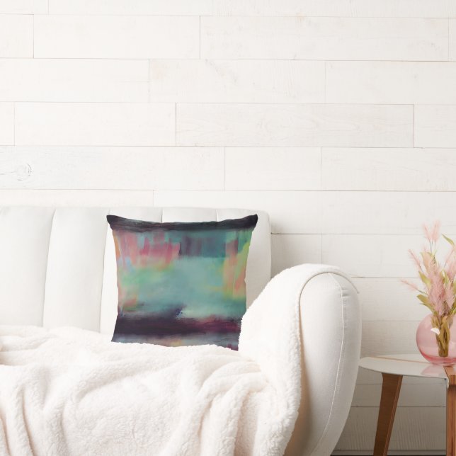 Mörk färgrik abstrakt blandning kudde (Soffa)