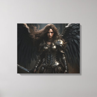 Mörk Female Angel Knight - Stretched Kanvastryck
