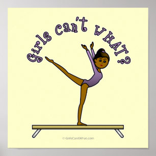 Mörk Female Gymnast on Balance Beam Poster