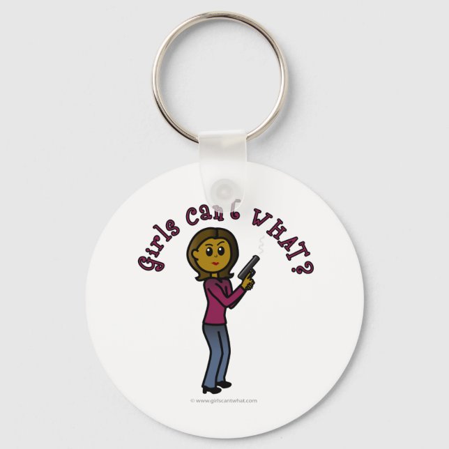 Mörk Female Sharpshooter Nyckelring (Framsida)