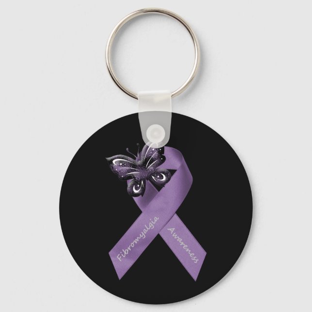 Mörk Fibromyalgia Keychain Nyckelring (Framsida)