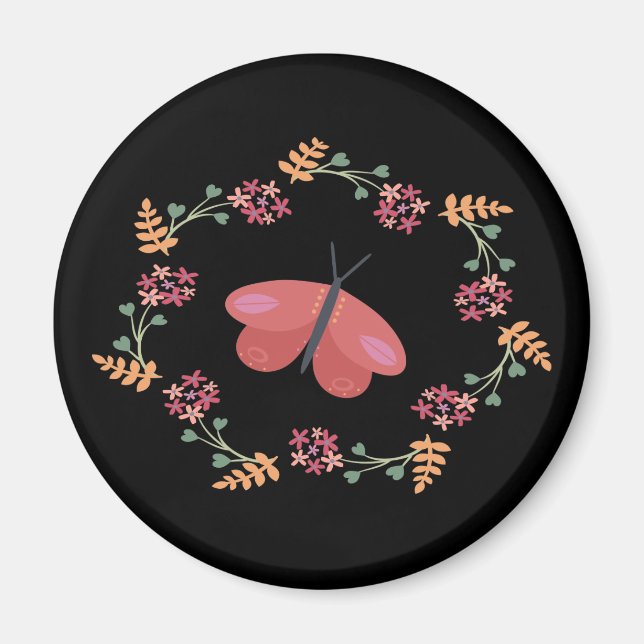 Mörk Fjäril Magnet (Framsidan)